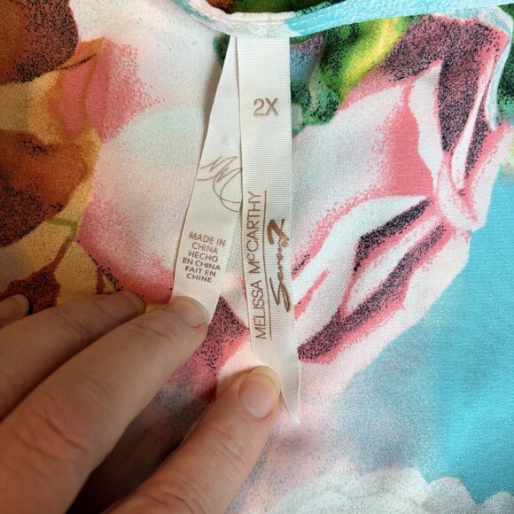 Seven 7 Melissa McCarthy Womens Kimono Floral Flowy Open Boho Hippie Sz 2X - Picture 4 of 9